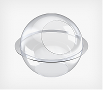 Верхняя и нижняя секция дисплея BOWL — это прозрачная пластиковая ёмкость для выкладки мелких товаров